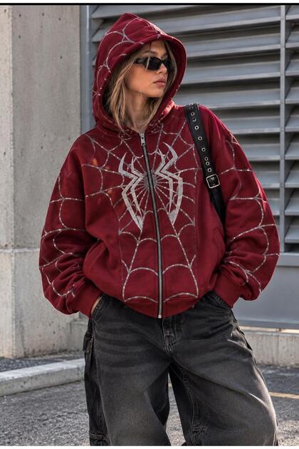 Örümcek Detay Sweatshirt 3 İplik Hırka