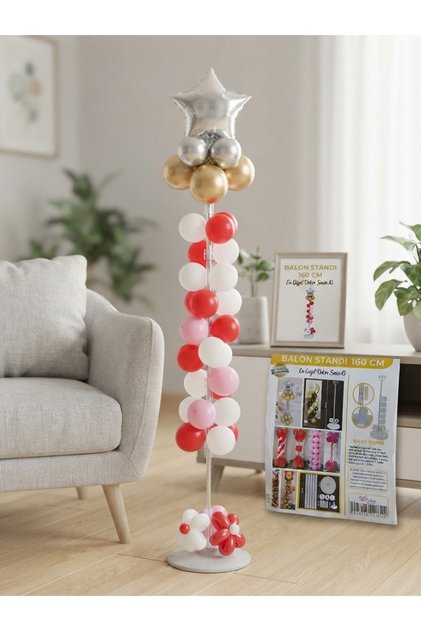 Dekoratif Ayaklı Balon Standı (160 cm) - Doğum Günü, Parti ve Kutlama Aksesuarı