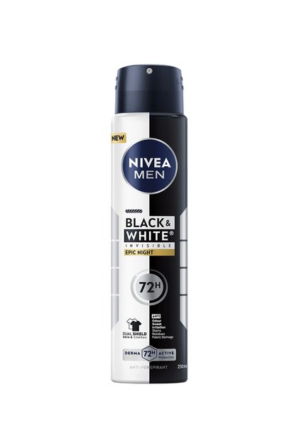 Men Black & White Invisible Epic Night Spray Antiperspirant 48h, 250 ml