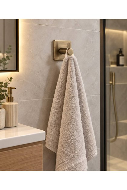Adhesive Stainless Steel Towel & Bathrobe Hanger - Antique Style