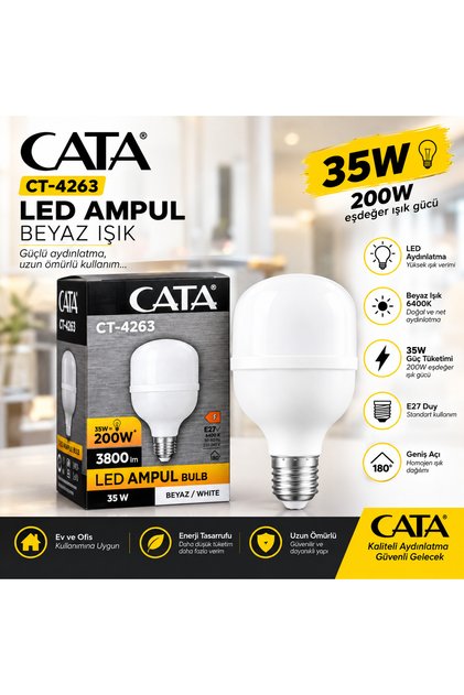 CT-4263 35W Torch LED Ampul – Beyaz Işık