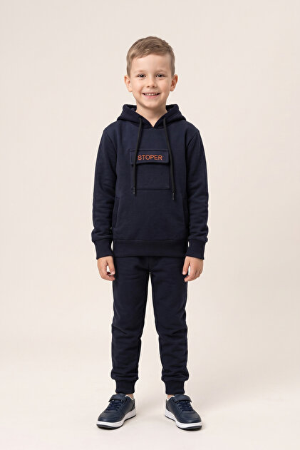 Boy's Sweatshirt Hooded 3 Thread Rastered 100% Cotton
