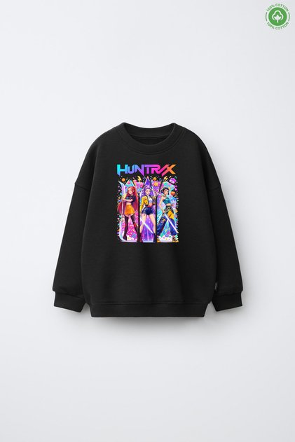 K-Pop Demons Hunters Huntrix Printed Cotton Unisex Kids Sweathirt 4-14 Years