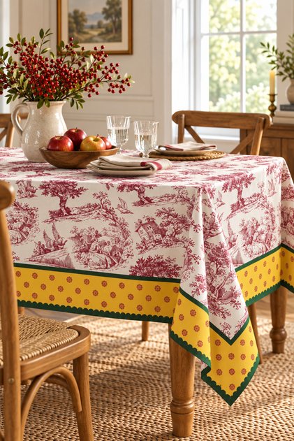 Colorful Patterned Tablecloth – Garden Balcony and Kitchen Table Collection
