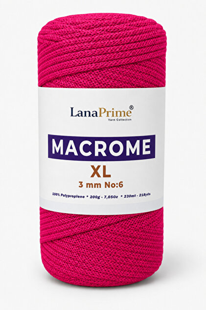 Macrame XL Thick Knitting Cord (3mm) 250 Gr Bag Cord 230 Mt. Polypropylene