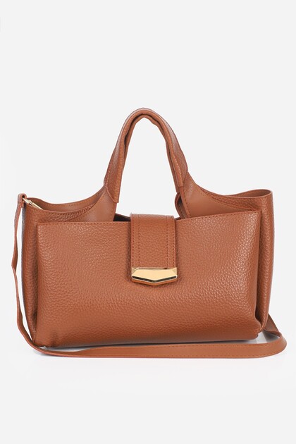 Nesta Multi-Compartment Metal Buckle Hand and Shoulder Bag
