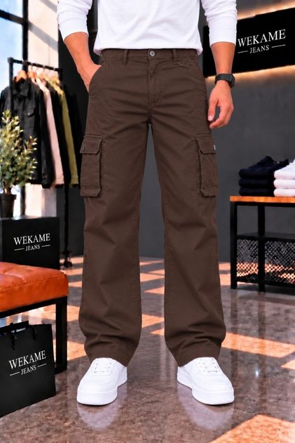Erkek Gabardin Baggy Fit kargo Pantolon