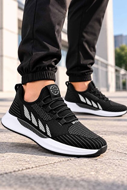 Black/White Men'S/Women's Sports Shoes Sneakers Water Slider Texture Comfortable Daily Walking Running Model