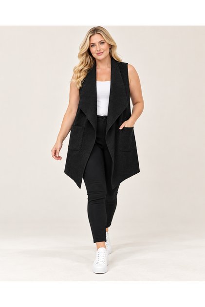 Italian Boucle Fabric Double Pocket Women's Vest 44/50