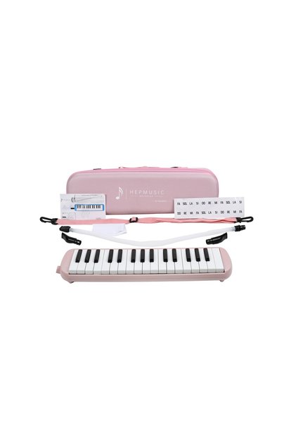 32 Tuşlu Özel Oval Çantalı Açık Pembe Melodika (Yedek Ağızlıklı)