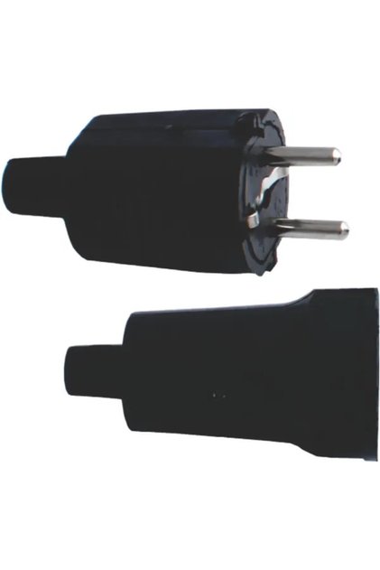 Set cuplă și ștecher cauciucat cu inel, negru, 16 A