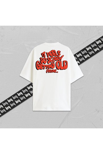 Getting Old Unisex Printed Oversize T-Shirt 100% Cotton Women's Men's Crew Neck White