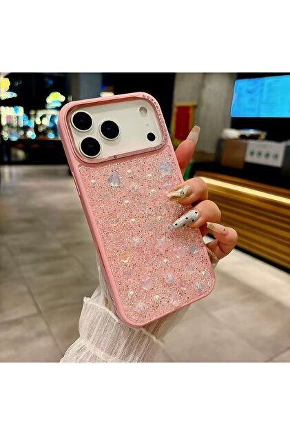 Apple iPhone 17 Compatible Pink Stone Motif Elegance Case