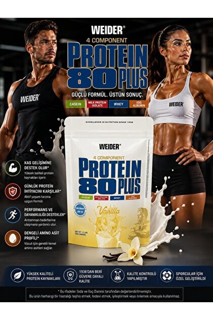 80 Plus Casein & Isolate & Whey & Egg Protein Tozu 500 gram - Vanilla