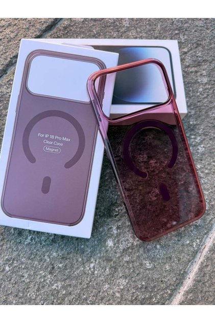 Apple iPhone 18 Pro Max Compatible Claret Red Elagance Premium M-Safe Animated Case