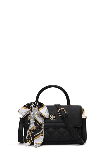 Women's Black Long Strap Quilted Mini Crossbody Bag Ab24000253
