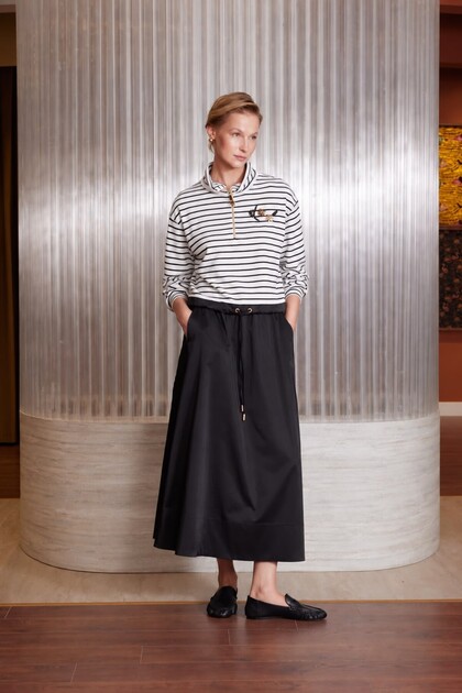5380 Striped Sweatshirt Skirt Set