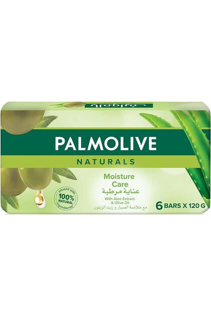 Naturals Bar Soap Aloe & Olive, Smooth and Moisturizing Hand Wash Soap, 6x120 G, 6 Pack