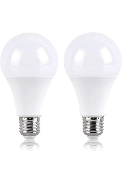 لمبة إضاءة LED بقوة 12 واط، غير قابلة للتعتيم، قاعدة E27، ضمان لمدة سنة واحدة. (2، أبيض)