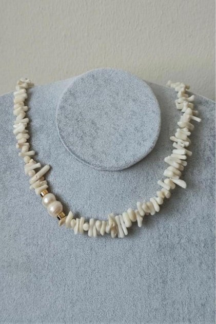 Real Pearl Coral Necklace