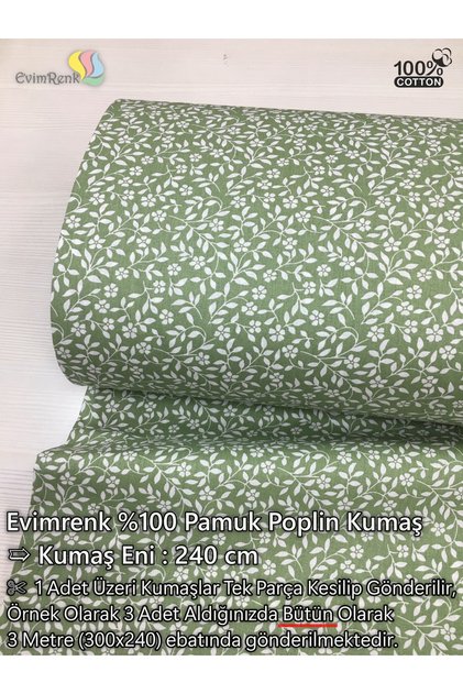 Çıtır Çiçek Desenli Poplin Kumaş - Nevresim - Çarşaf - Hobi - Elbise - Geniş En - 240 cm