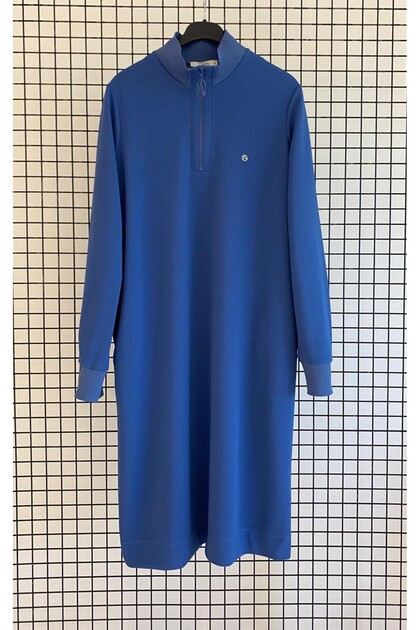 Trend Yaka Fermuarlı Ribanalı Basic Tesettür Tunik TAM KALIP