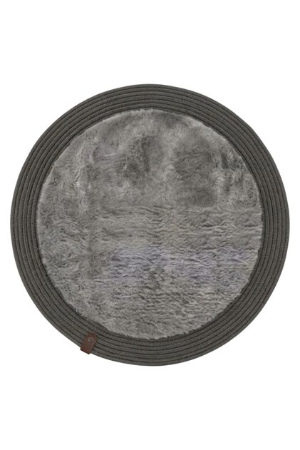 Moon Series Jute Edged Round Plush Bath Mat | Non-Slip Base Washable Mat (13 Colors)