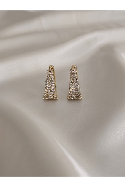 Women's Xuping Stone Modern Hoop Earrings