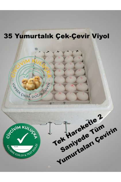 Kapağı Açmadan Çevirmeli Sürgülü Viyollü Çift Suluk Sistemli Yüksek Çıkımlı Kuluçka Makinesi