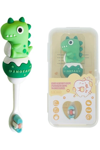 HANNEA® Dinosaur Kids Toothbrush - Extra Soft Wide Head Toothbrush Tor Baby,0.08mm Soft Filament Tod