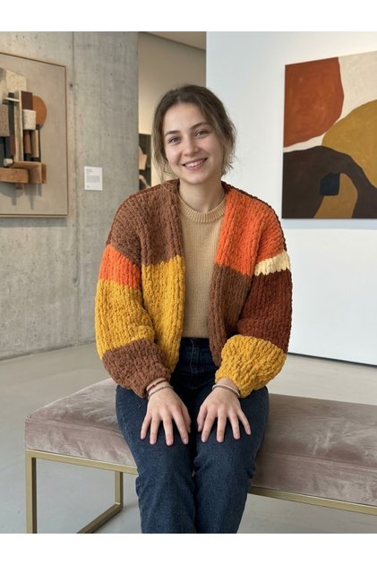 El Örgüsü Ceket Puffy İpten Yumuşak Sıcak Tutan Hırka Oversize