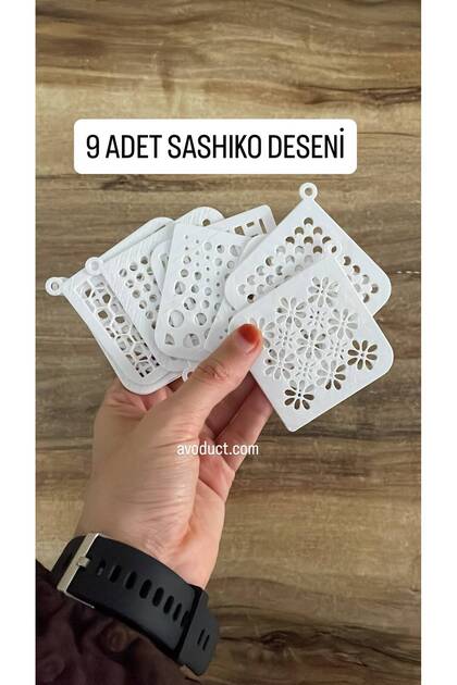 9 ADET MİNİK Sashiko Desen Şablonu Kumaş Çizim Kalıbı Dikiş Nakış Şablonu Punch Patchwork Kırkyama Şablon
