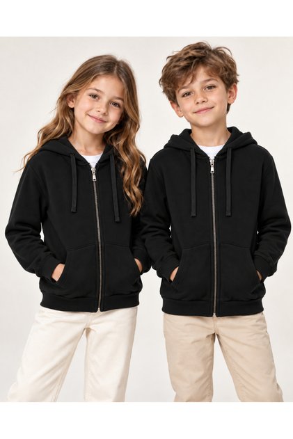 06-14 Years Old Hooded Sweatshirt - Black