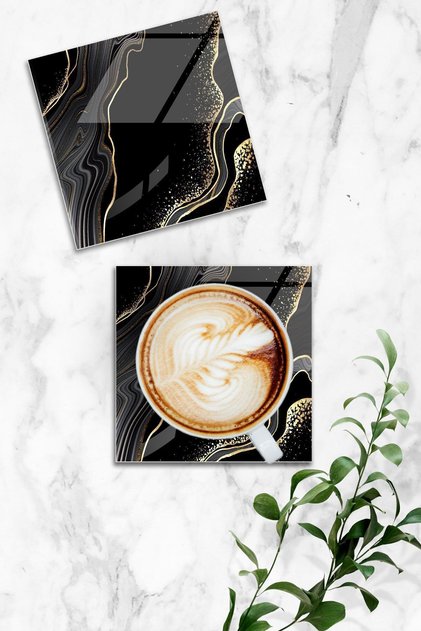 Glass Coaster | Nero Gold | 4-Piece Set | 10cm X 10cm