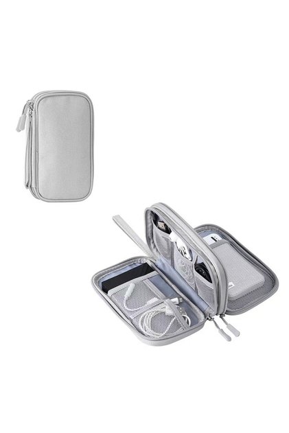 Husă organizatoare pentru accesorii electronice cu fermoar GT4024 Gri