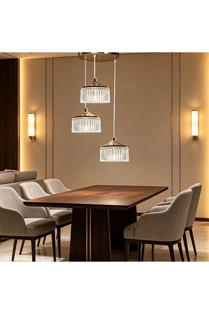 إنارة سقف معلقة مودرن ذهبي 30 واط LED 3 ألوان إضاءة HA/D6087/3FGD+3CO