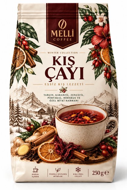 Kış Çayı 250 g – Tarçın, Karanfil, Zencefil, Portakal ve Hibiskuslu Bitki Çayı