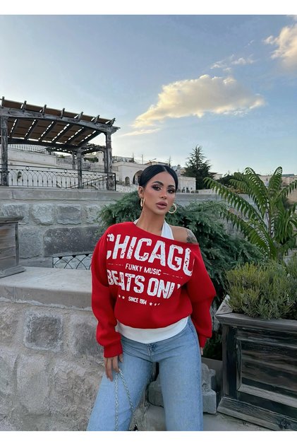 Red Chicago Two Piece Sweatshirt