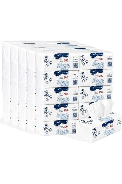 Cotton Tissues Saver Offer - 50 Pack x 300 Sheets | 2 Soft and Highly Absorbent Layers