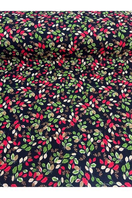 Width 90 Cm. Divitin Flannel Fabric - Red Leaf