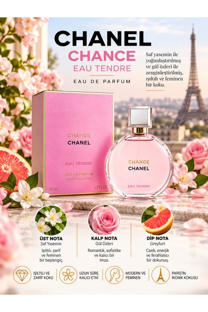 Chanel Chance Eau Tendre EDP Hafif ve Zarif Çiçeksi Kadın Parfümü