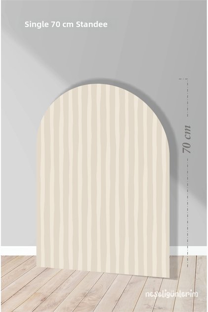 Coffee-Beige Striped Pedestal Board Background 70 cm | Design | Door | Room | Decor