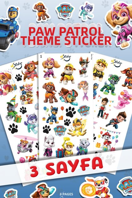 Pawpetrol Sticker Set - Pen Holder, Notebook, Glass Table, Laptop, Tablet Sticker, Water Resistant, Mini Stic