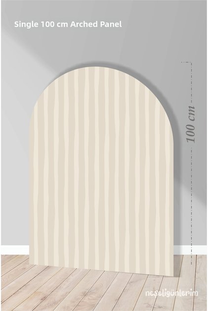 Coffee-Beige Striped Pedestal Board Backdrop 100 cm | Design | Door | Room | Decor