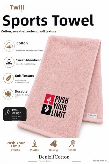Embroidered Sports Towel Cotton, Anti-Bacterial, Sweat Absorbent Fitness Plates Boxing Tennis Sports Towel