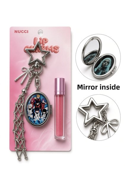 Metal Mirrored Gloss Holder Bluelock Charm Keychain Comes in 1 Piece