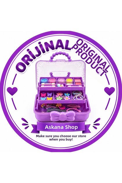 Children's Makeup & Jewelry Organizer Purple Multi-Compartment Portable Box 27X15X15 cm