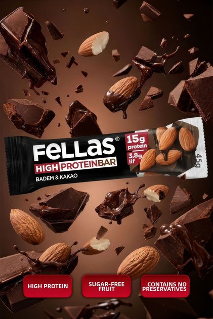 High Protein Almond and Cocoa Bar - 45 gr x 12 Pieces