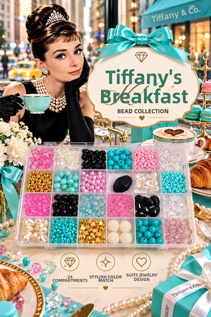 24 Compartment Jewelry Making and Beading Kit – Turquoise, Pearl, and Pink Bead Collection