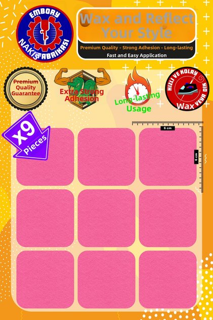 Iron-On Embroidered Patch, Pink Square Patch (9 Pcs) Iron-On Embroidery Woven Applique Patch